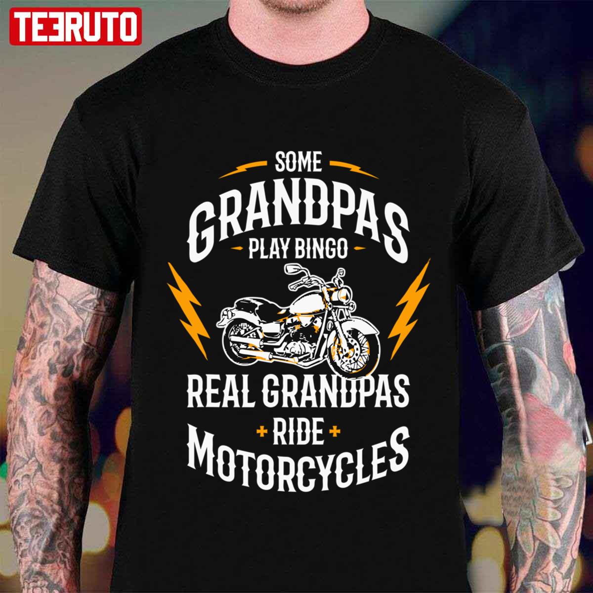 Vincent Rapide Motorcycle Some Grandpas Play Bingo Real Grandpa Ride Unisex T-Shirt