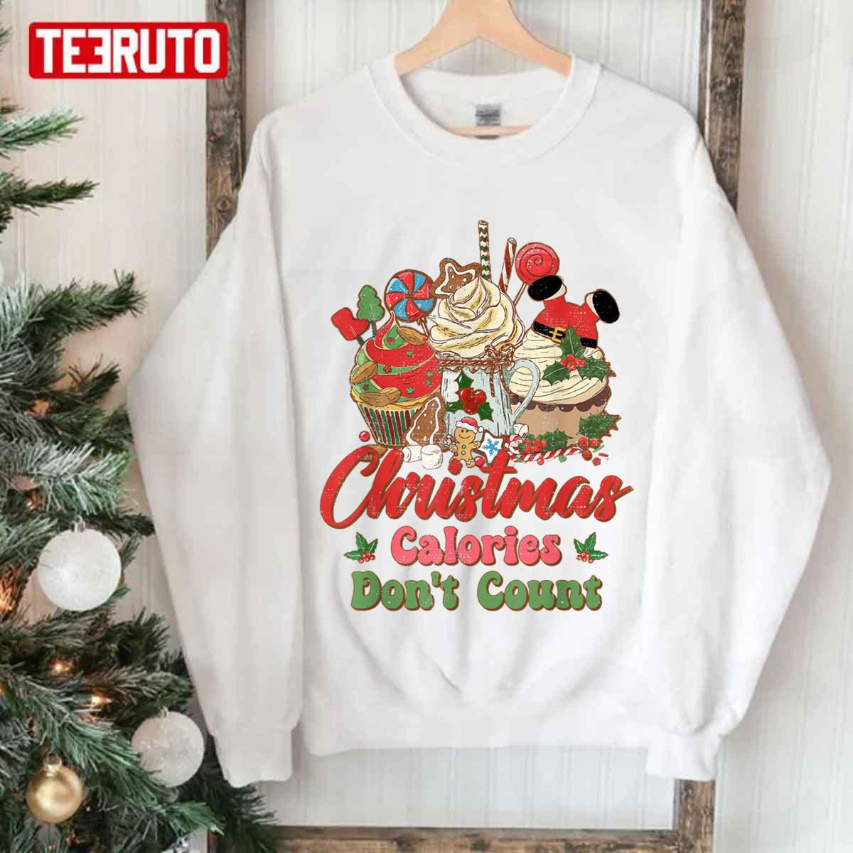 Vintage Christmas Calories Don’t Count Funny Christmas Unisex Sweatshirt