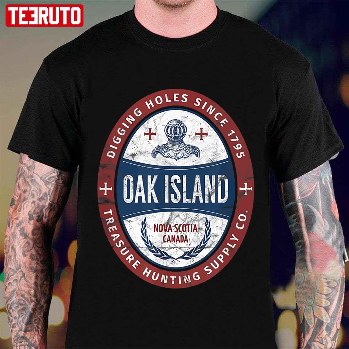 Vintage Oak Island Treasure Hunting Retro Templar Knight Treasure Unisex T-Shirt