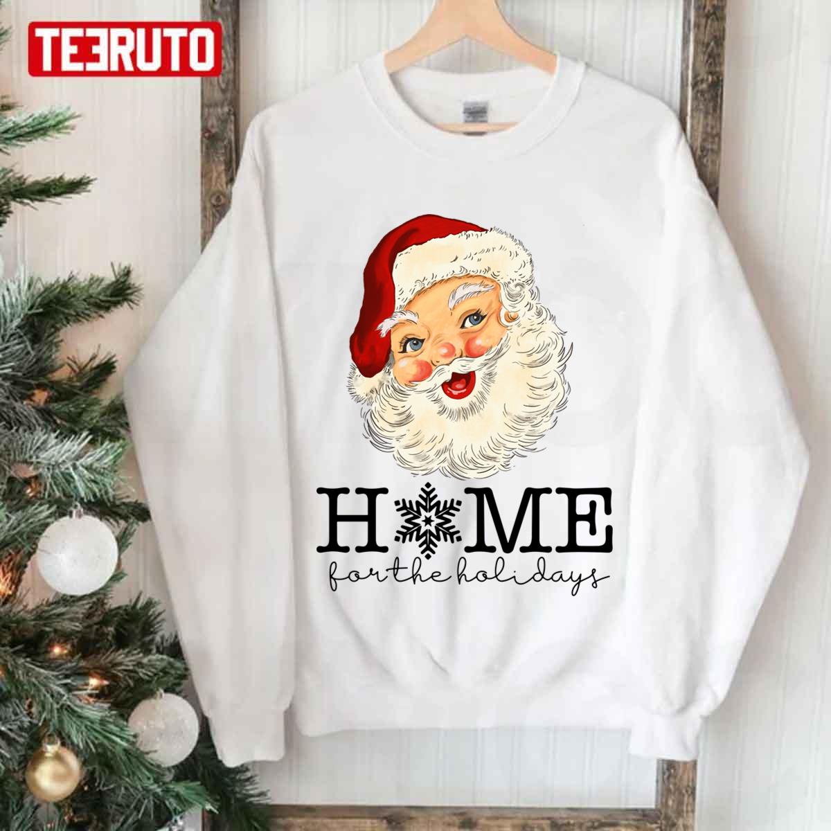 Vintage Santa Claus Home For The Holidays Christmas Unisex Sweatshirt