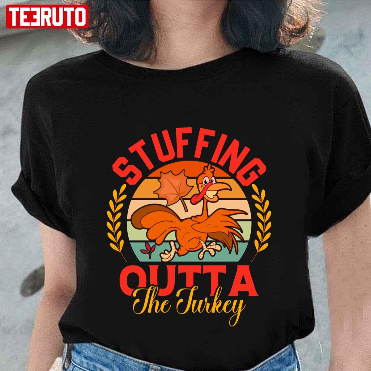 Vintage Stuffing Outta The Turkey Thanksgiving Design Unisex T-shirt
