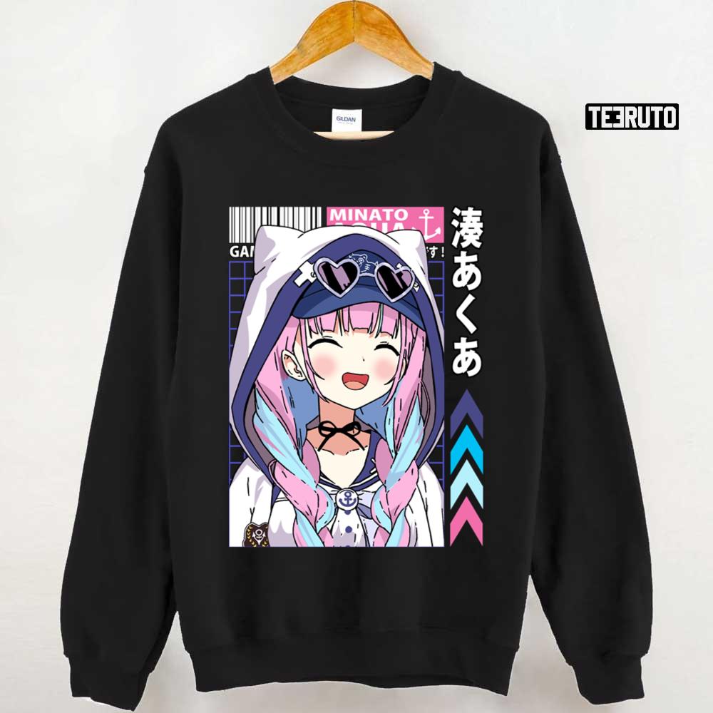 Virtual Youtuber Hololive Minato Aqua With Hoodie Unisex T-Shirt