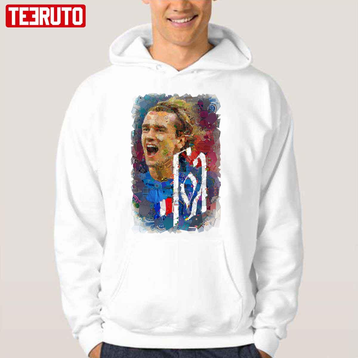 Watercolor Design Antoine Griezmann Portrait Unisex Hoodie