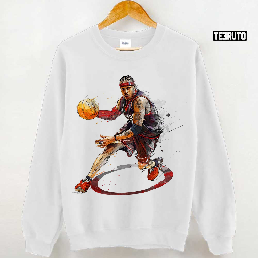 Watercolor Design Basketball Legend Allen Iverson Unisex Sweatshirt