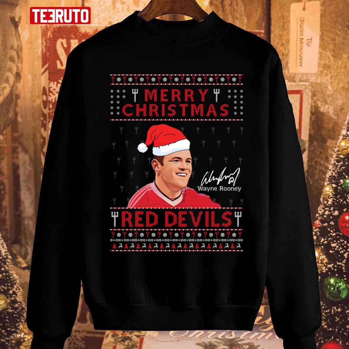 Wayne Rooney Manchester United Merry Christmas Red Devil Unisex Sweatshirt