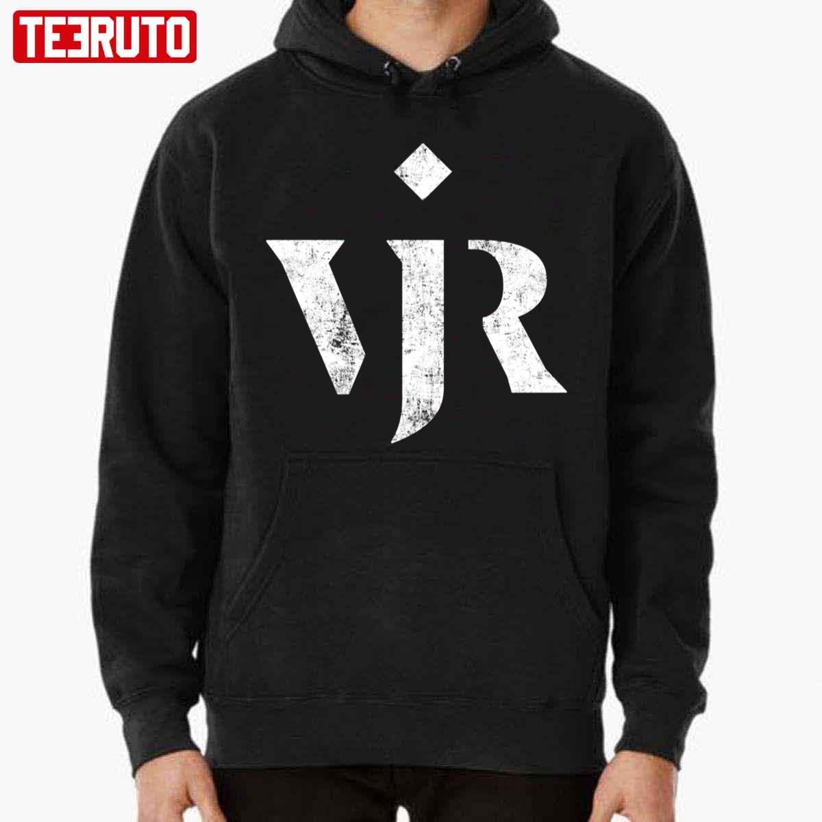 White Typographic Design Vinicius Jr Vjr Unisex Hoodie