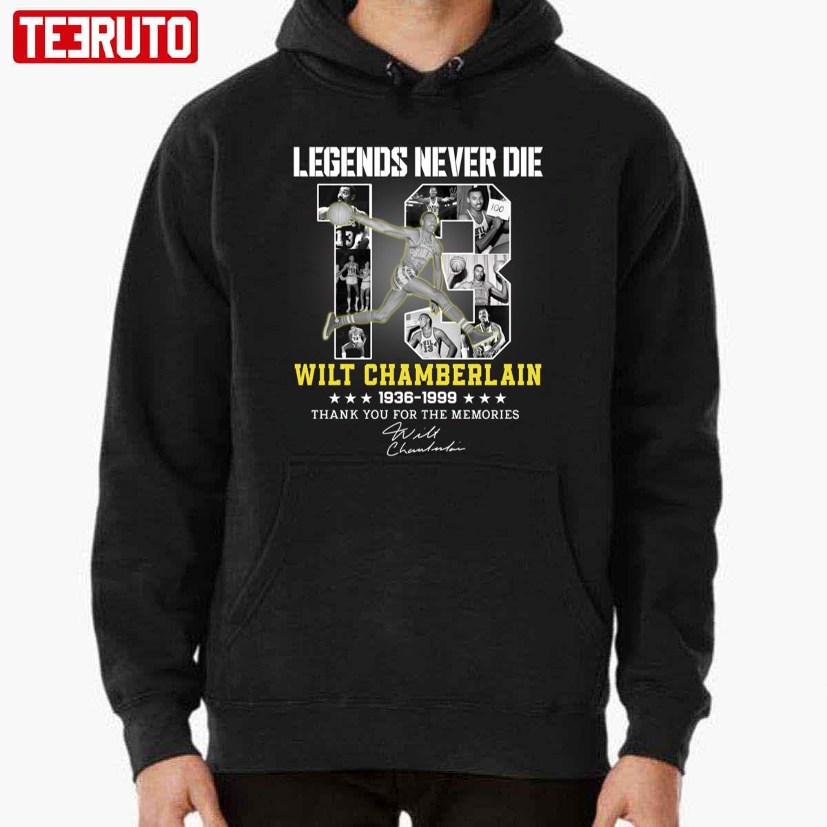 Wilt Chamberlain Basketball Legend Signature Vintage Retro 80s 90s Unisex Hoodie