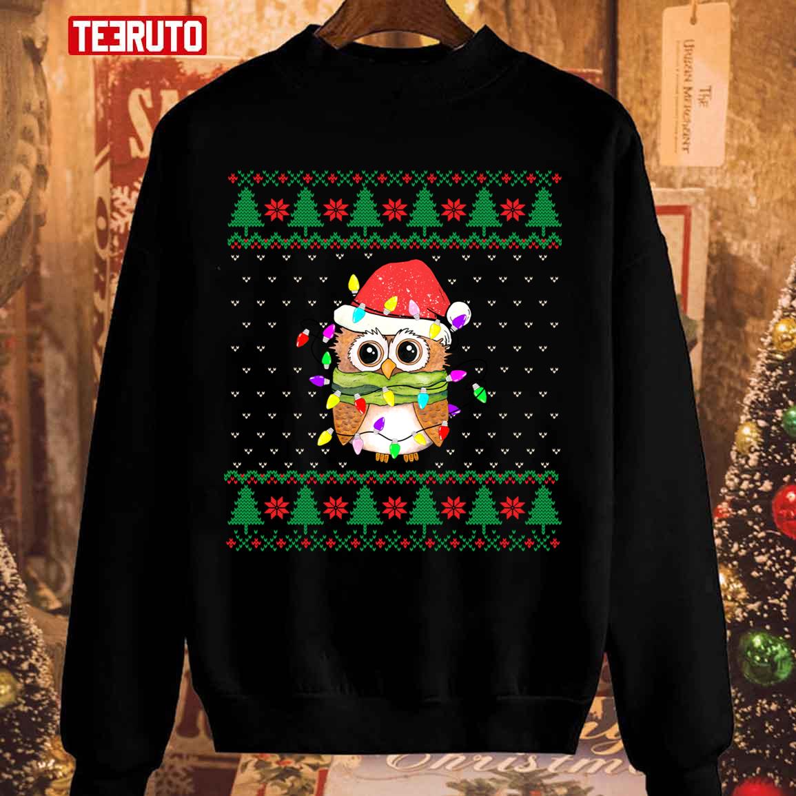 Winter Nights Snowy Owl ChristmasUnisex Sweatshirt