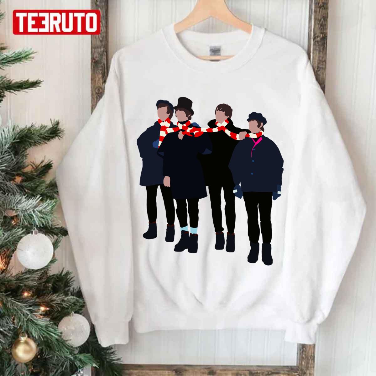 Wrapped Up Beatles Merry Christmas Music Unisex Sweatshirt