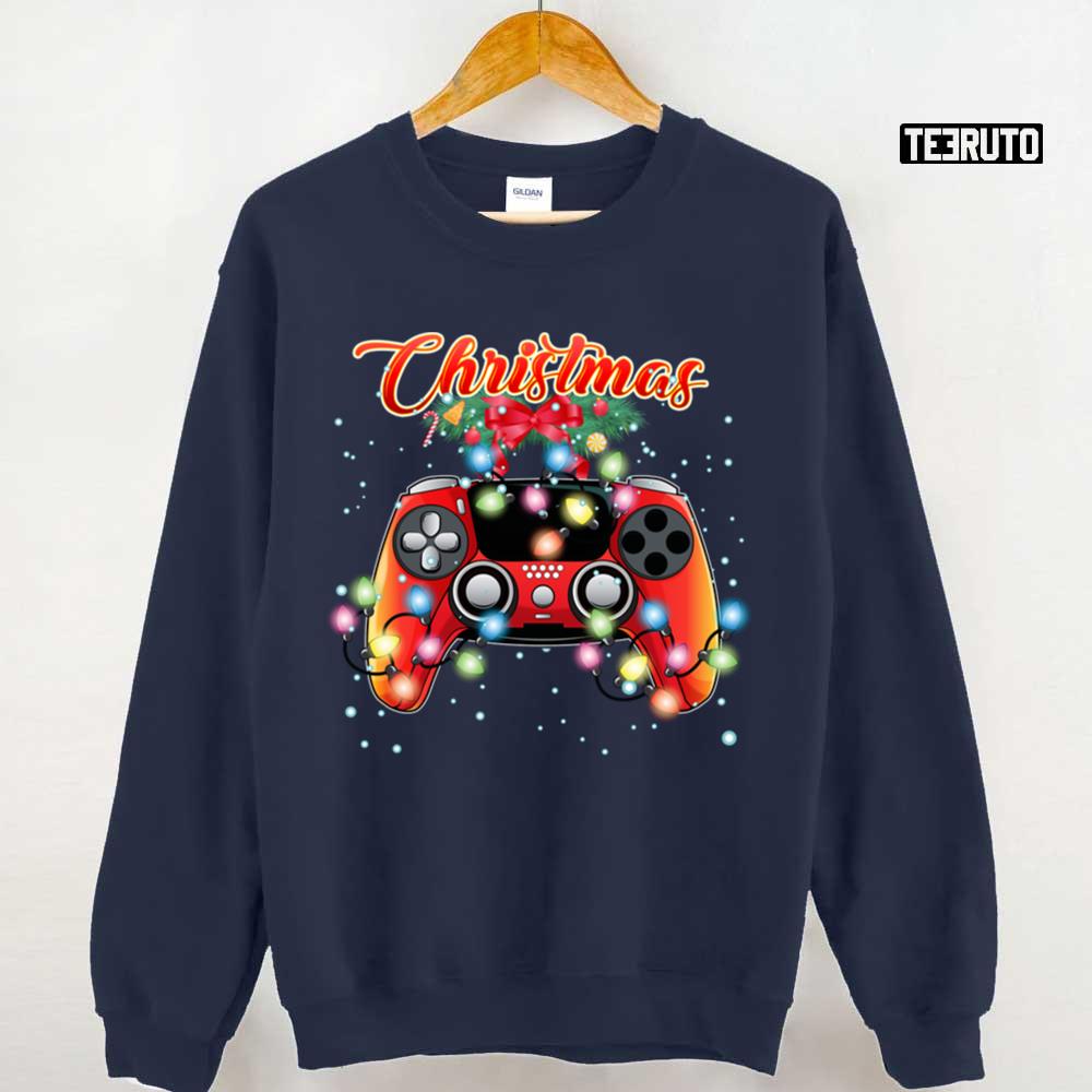 Xmas Gamer Video Game Cosole Christmas Lightst Unisex Sweatshirt