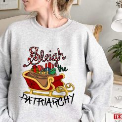 Xmas Merry Christmas Sleigh The Patriarchy Unisex Sweatshirt