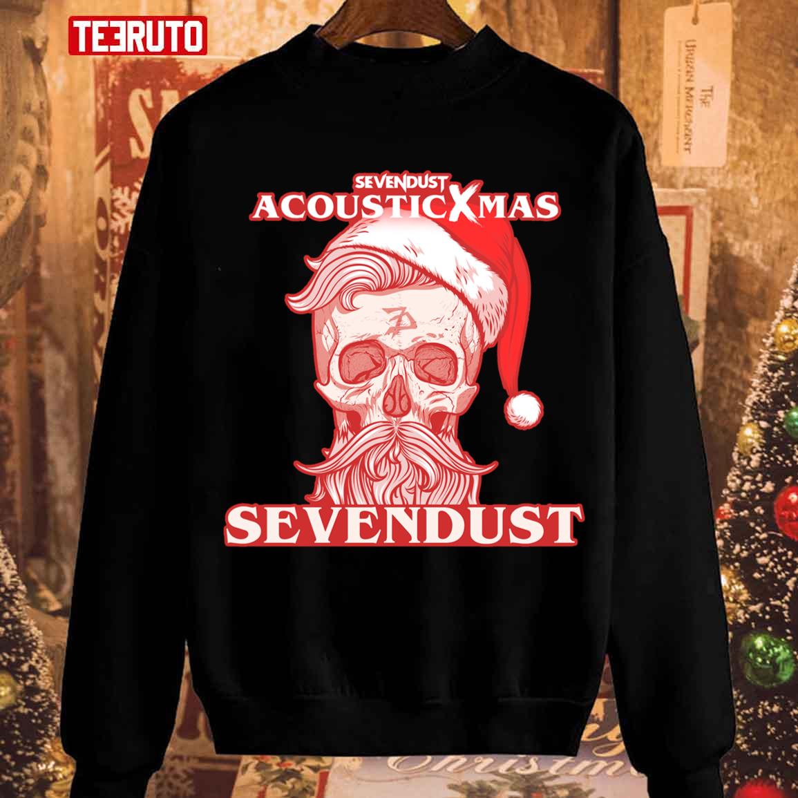 Xmas Santa Skull Acousticxmas Sevendust Christmas Unisex Sweatshirt