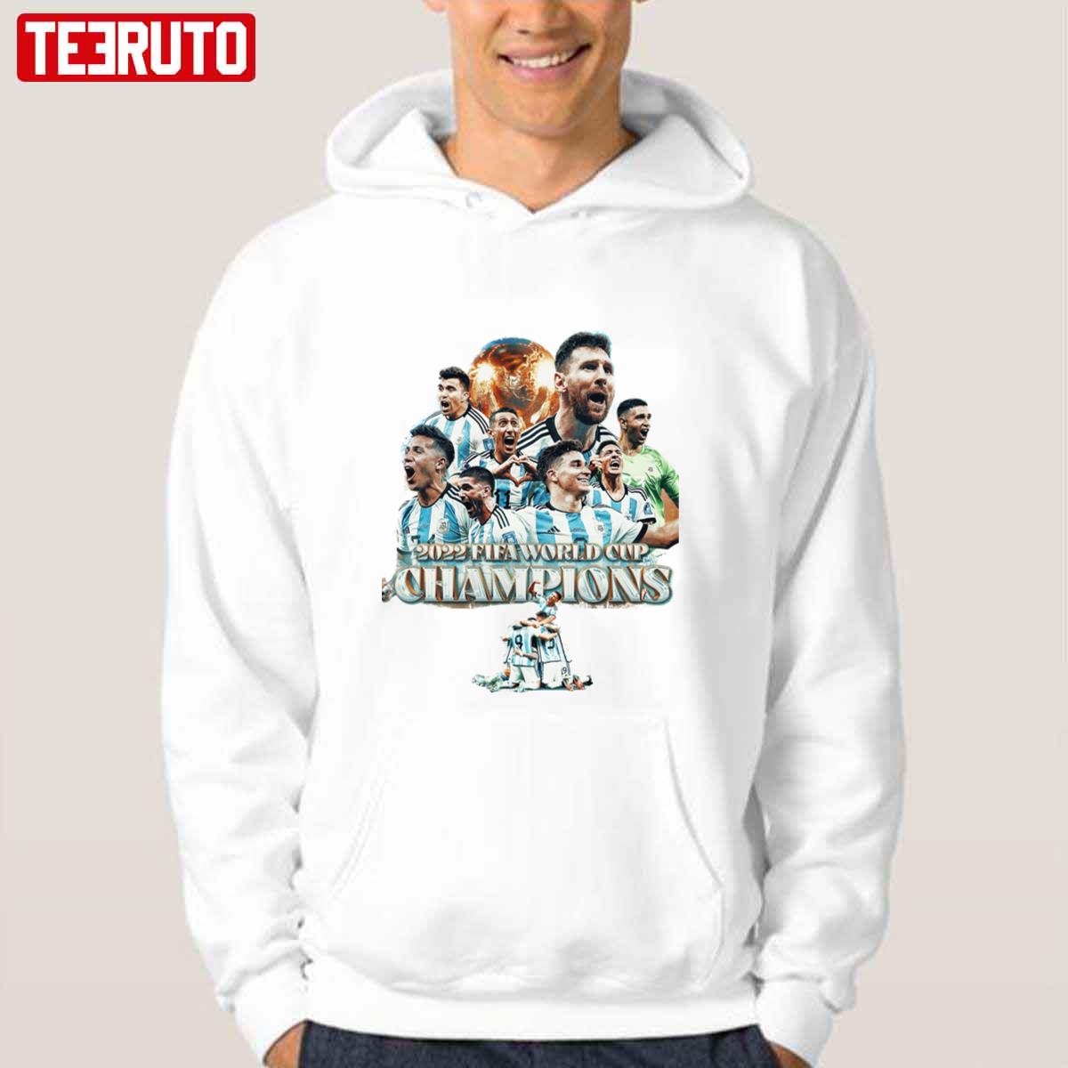 2022 Fifa World Cup Champions Argentina Team Celebrating Unisex Hoodie