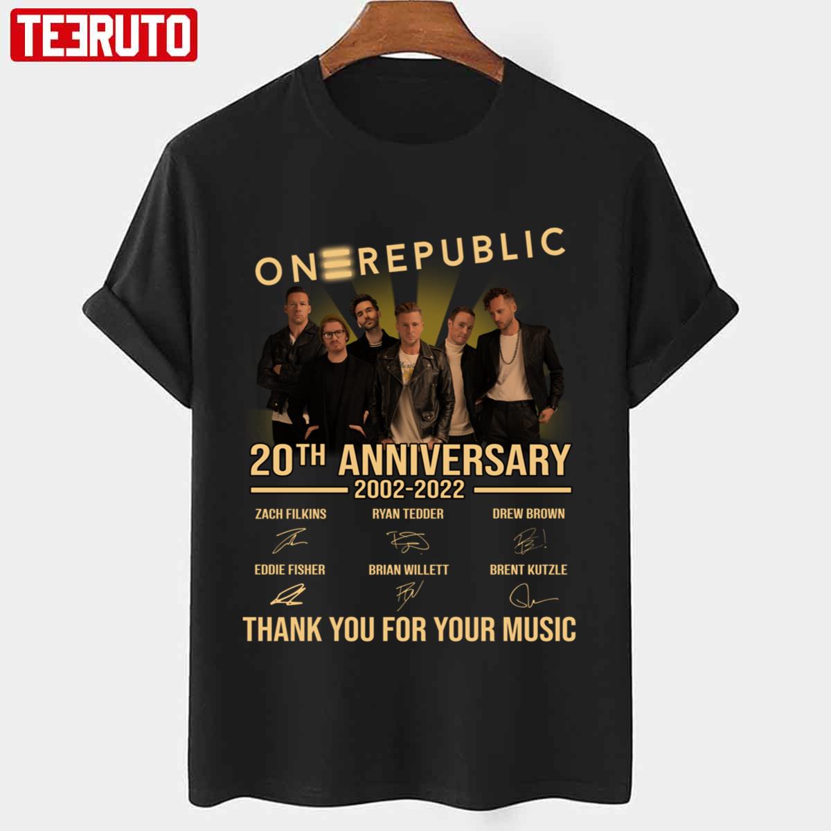 20th Anniversary Onerepublic 2002 2022 Thank You For Memories Signatures Unisex T-Shirt