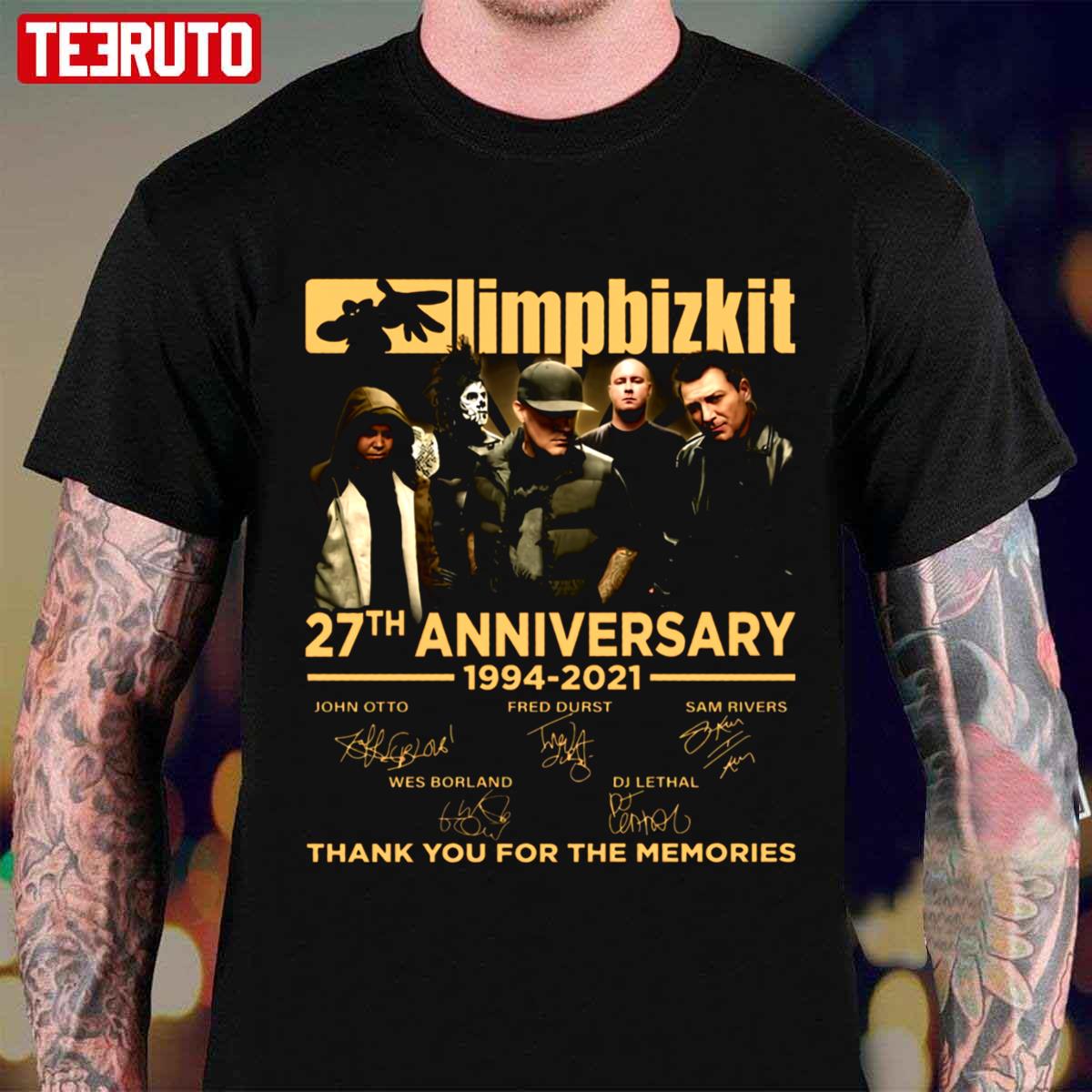 27th Anniversary 1994-2021 Limp Bizkit Thank You For The Memories Unisex T-Shirt