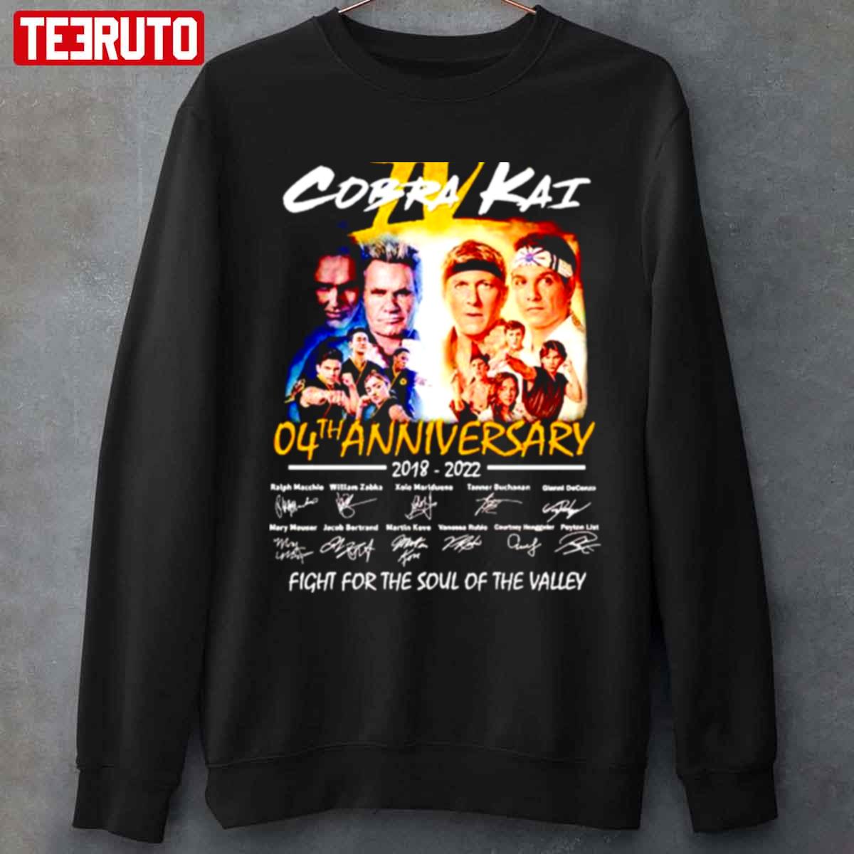 Cobra Kai Maglietta Baseball Maniche Lunghe Uomo Donna – Bianca E Nera