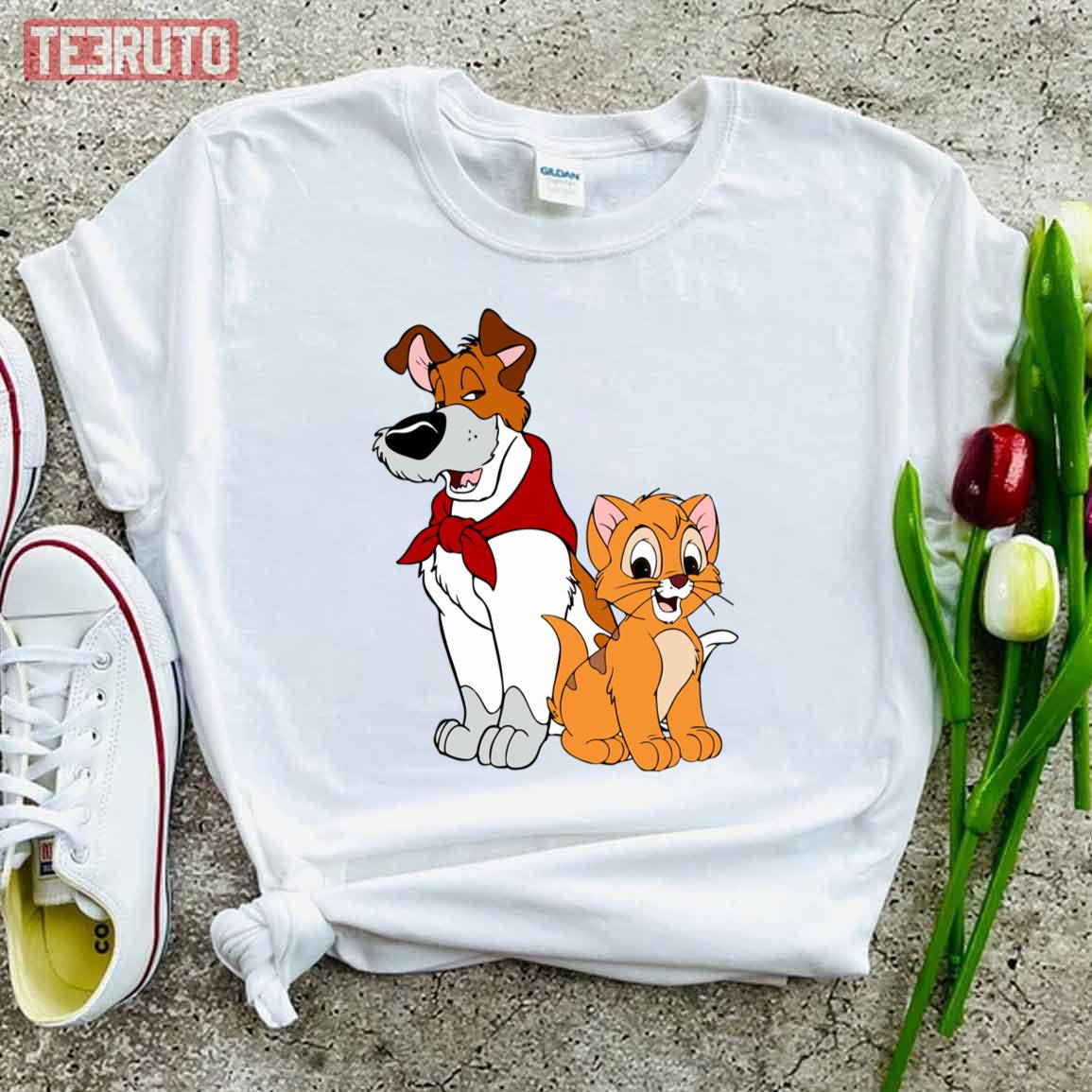 90s Cartoon Oliver & Company Oliver And Dodger Unisex T-Shirt - Teeruto