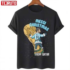 Chibi Messi Christmas From Qatar World Cup 2022 Argentina Unisex T-Shirt