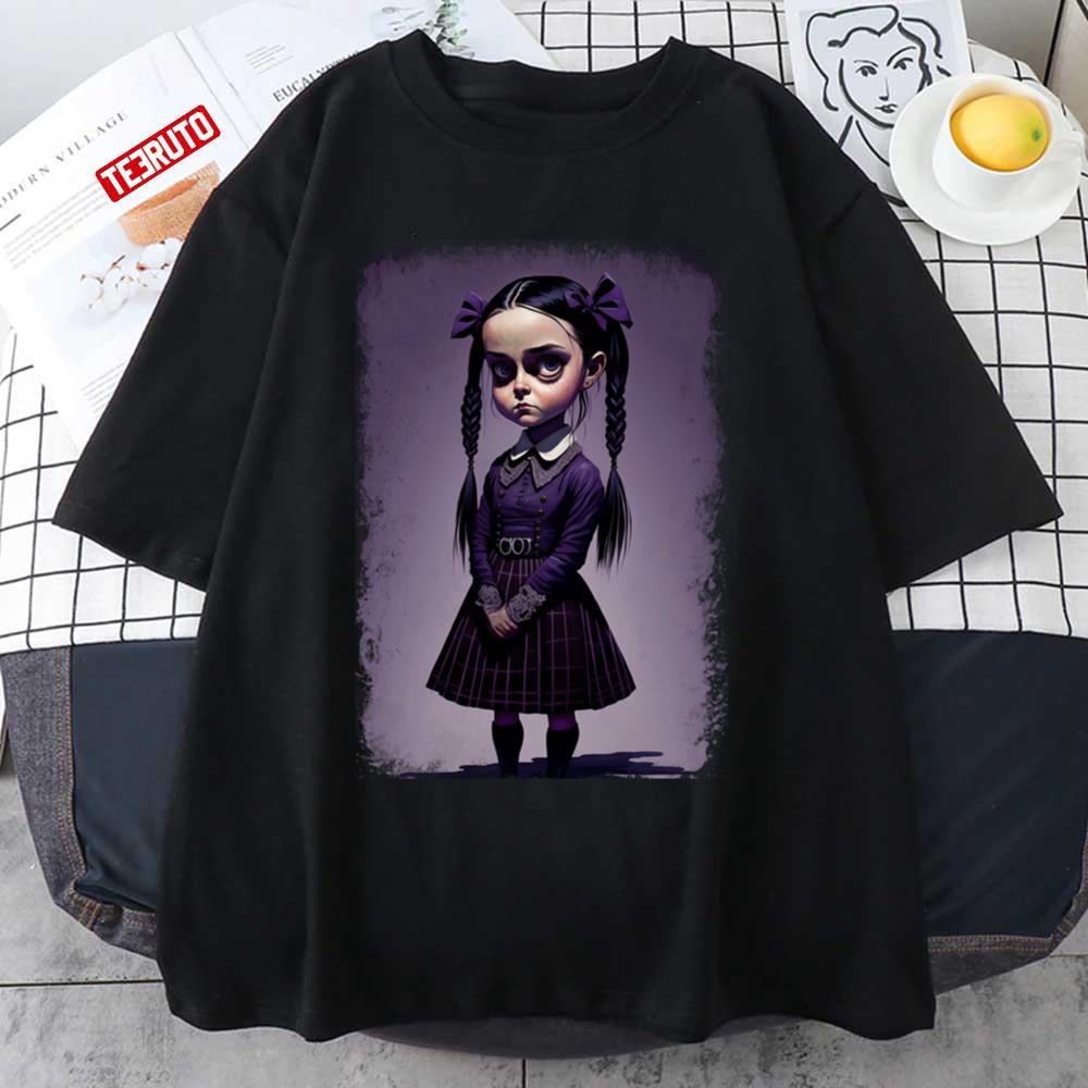 A Mysterious Girl For Halloween Wednesday Art Unisex T-Shirt