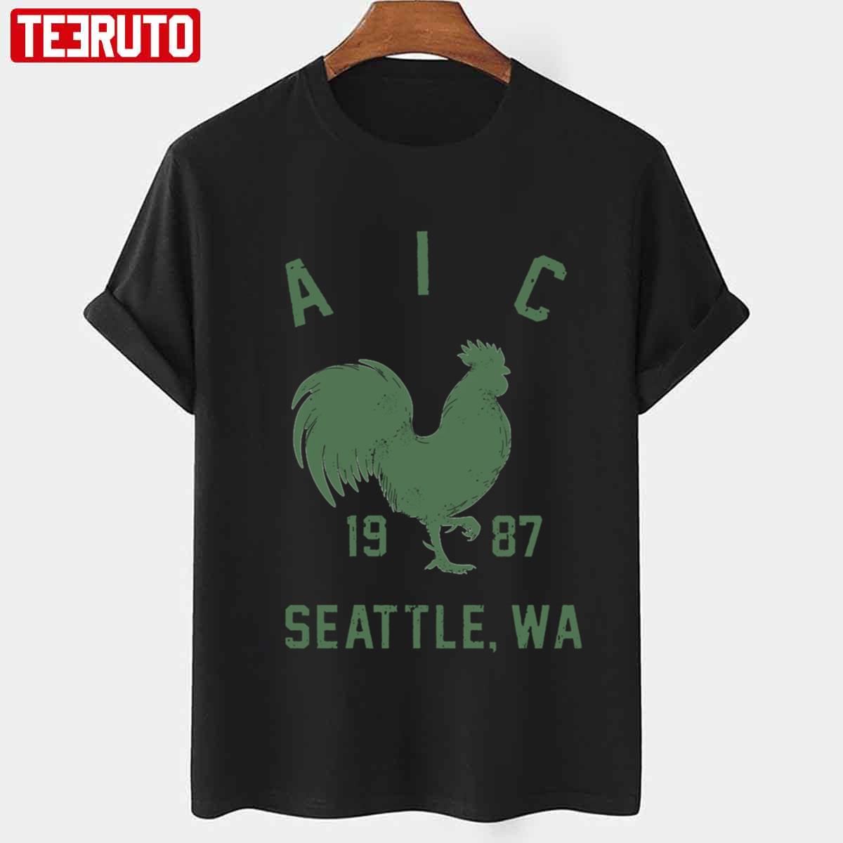 Aic Rooster Vintage Rock Graphic Est 1987 Original Graphic Alice In Chains Unisex T-Shirt