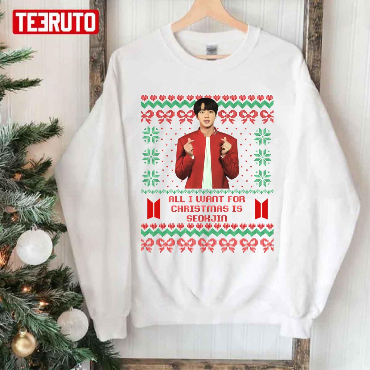 BTS Jin Ugly Christmas Sweater Royal