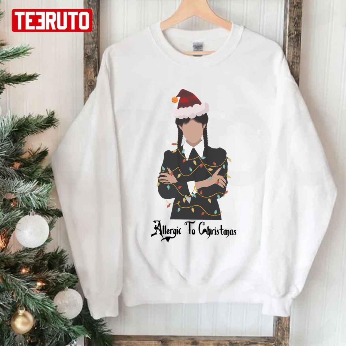 Allergic To Christmas Wednesday Addams Unisex Sweatshirt