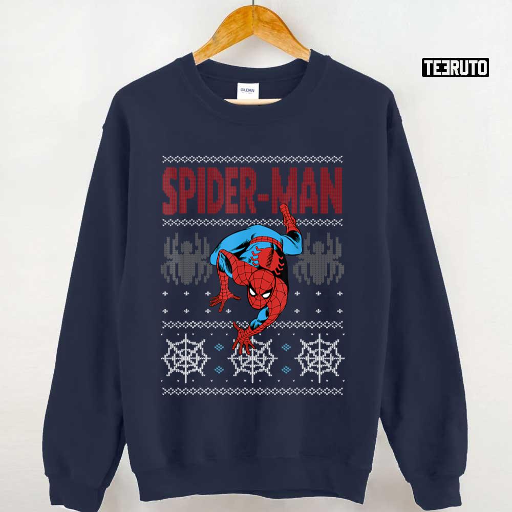 American Spider Man Crawl Ugly Christmas Sweater Unisex Sweatshirt