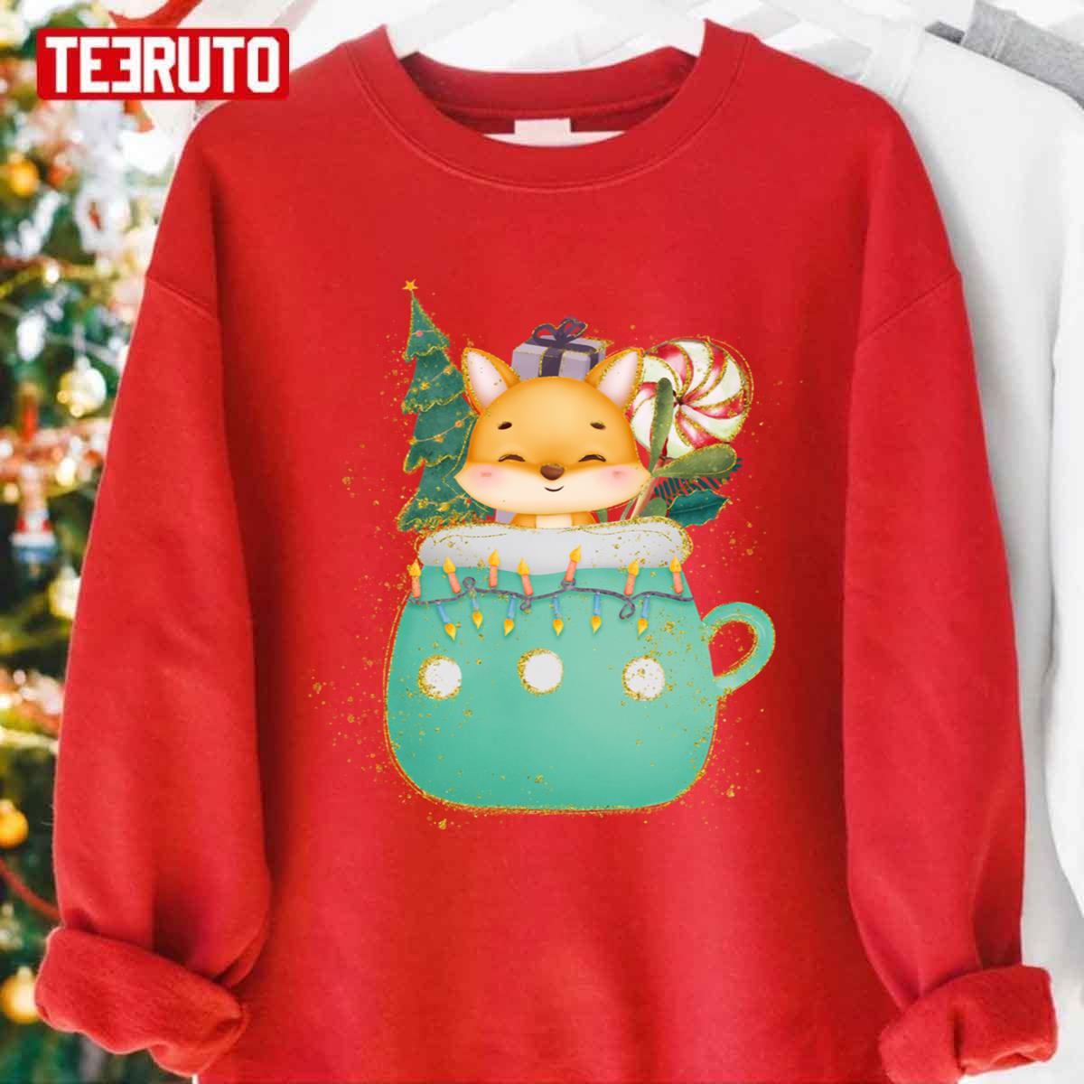 Animal In A Cocoa Cup Merry Christmas Unisex Sweatshirt