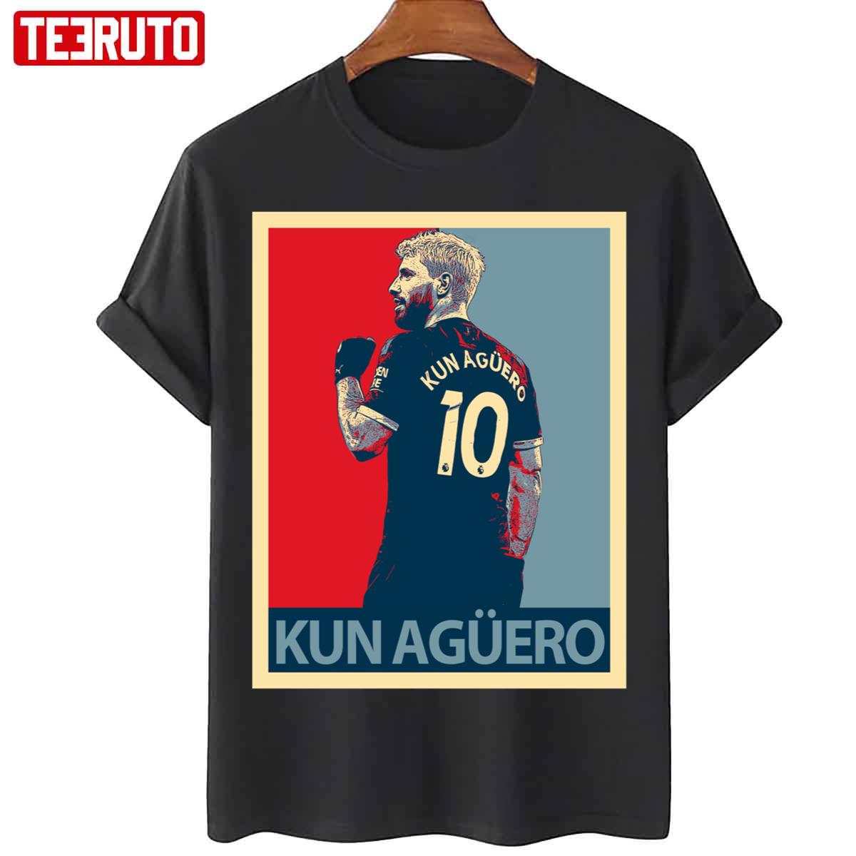 Art Kun Aguero Number 10 Football Unisex T-Shirt