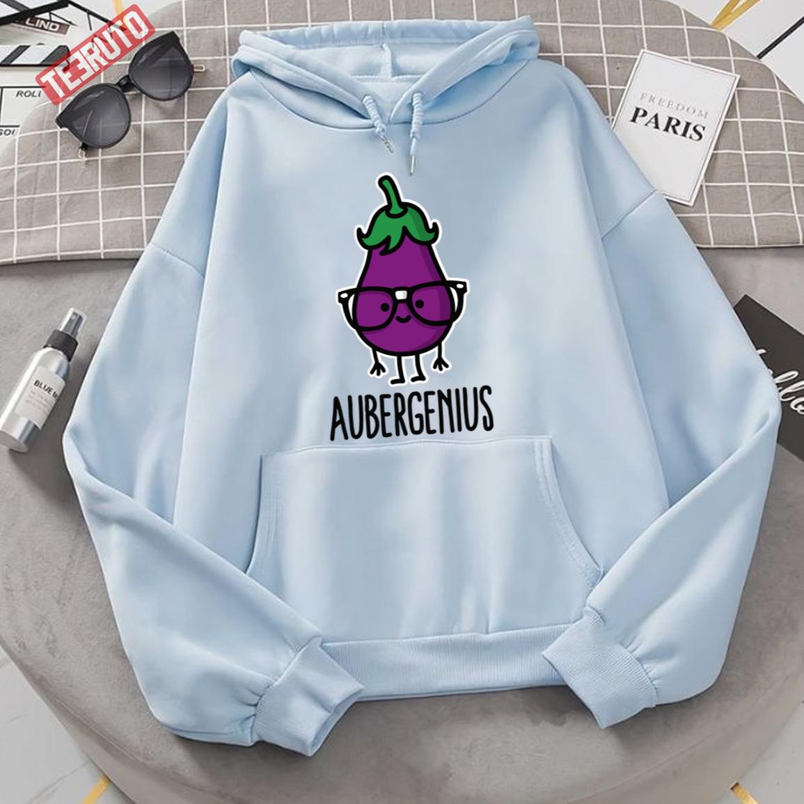 Aubergine Eggplant Genius Aubergenius Unisex Hoodie