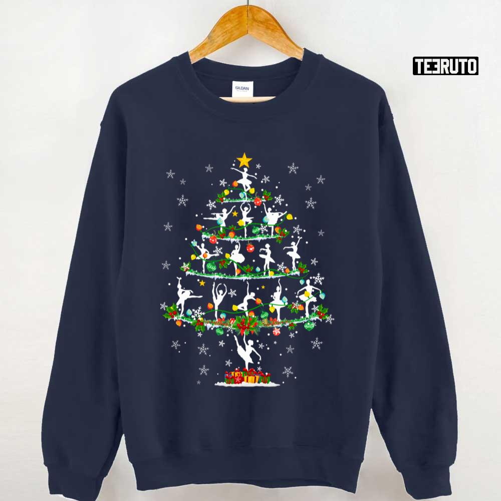 Ballet Dance Xmas Lighting Santa Ballet Dance Christmas Tree Unisex Sweatshirt