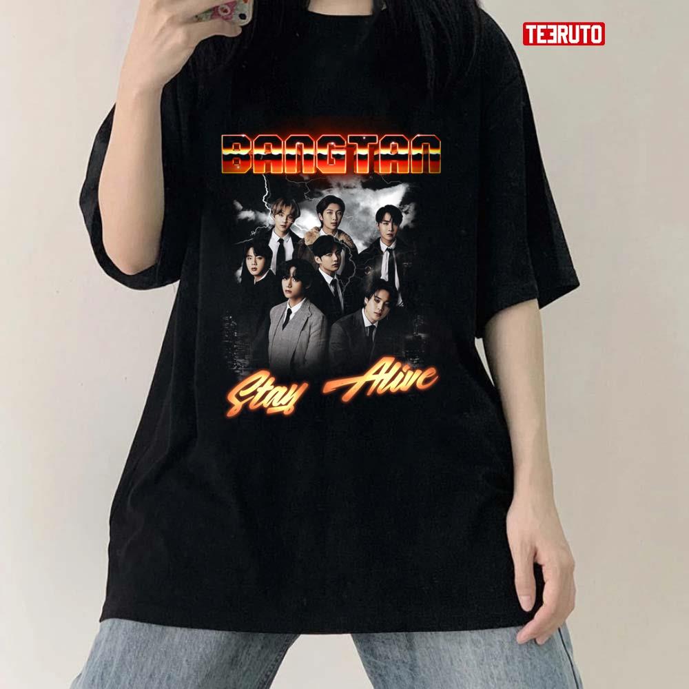 Bangtan Seven Boys Bts Stay Alive Vintage Bootleg Unisex T-Shirt