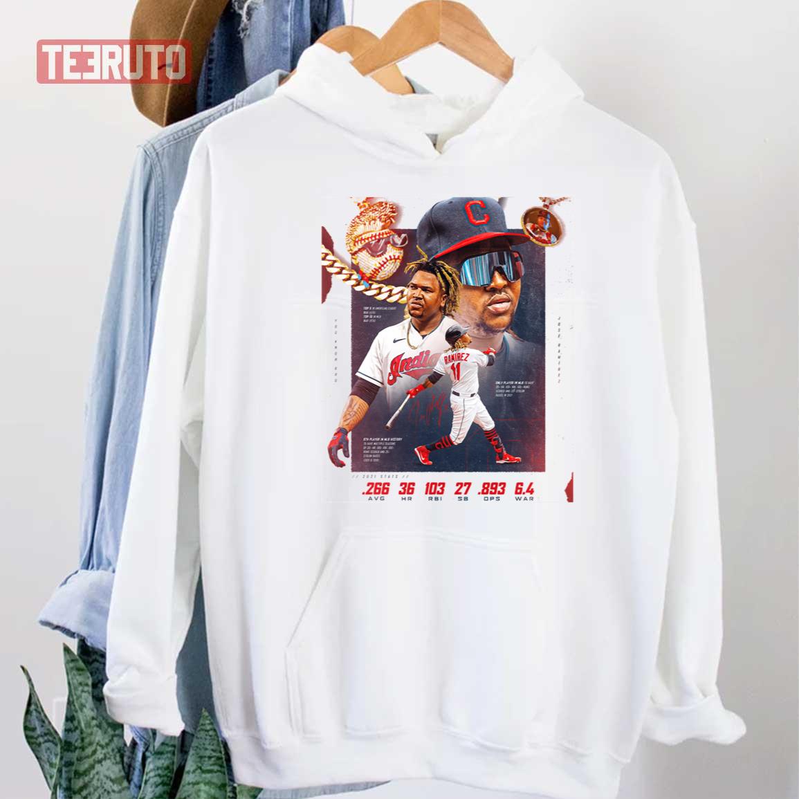 Baseball Design José Ramírez Cleveland Guardians Unisex Hoodie