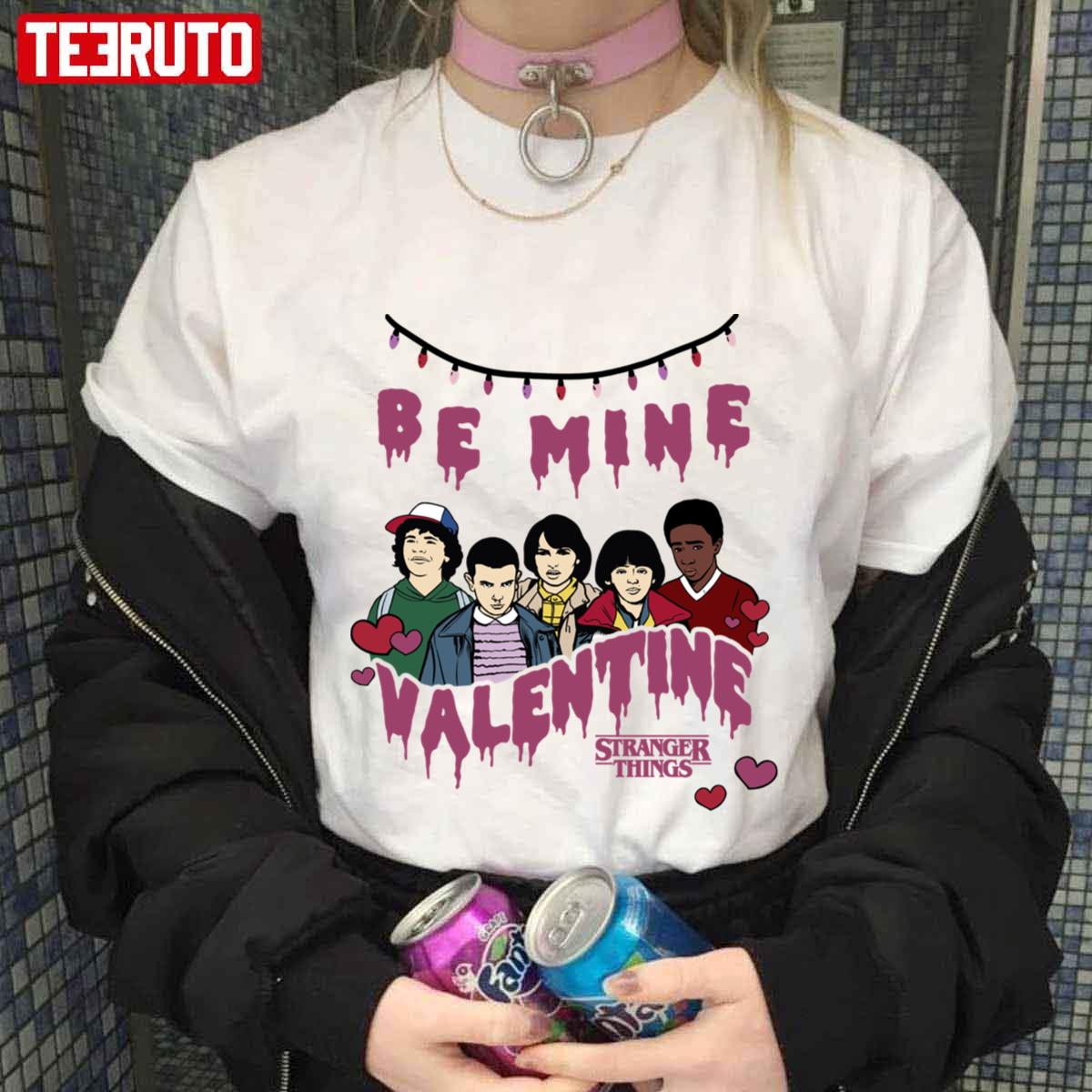 Be Mine Stranger Things Valentine’s Day Group Unisex T-Shirt