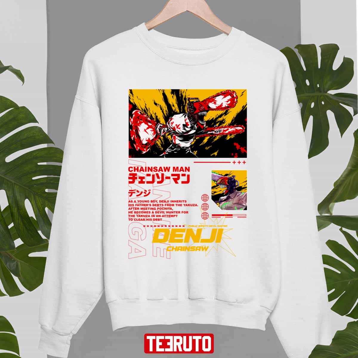 Becomes A Devil Hunter For The Yakuza Chainsaw Man Denji Anime Unisex Sweatshirt