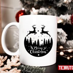 Black Minimalist Design Merry Christmas 11 oz Ceramic