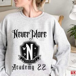 Black Nevermore Academy 22 Logo Wednesday Addams Matching Fanart Unisex Sweatshirt