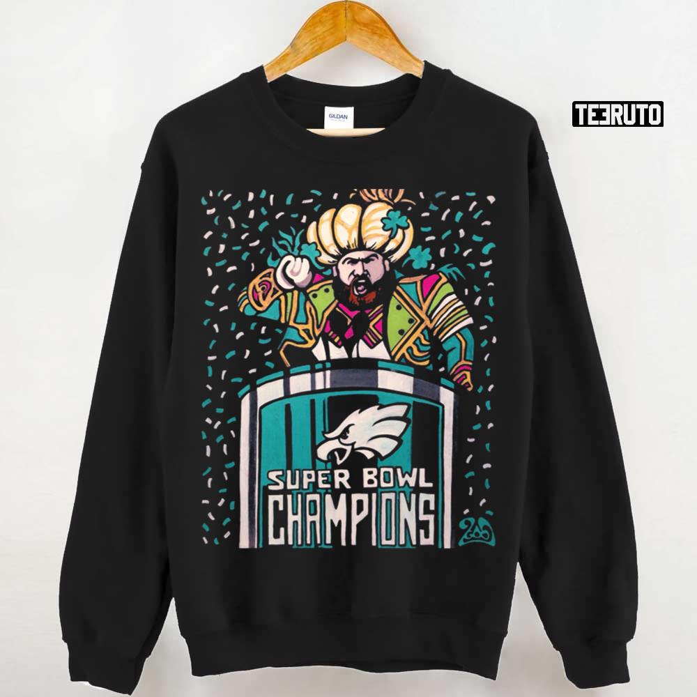 Cartoon Art Superbowl Champions Jason Kelce Unisex Sweatshirt - Teeruto