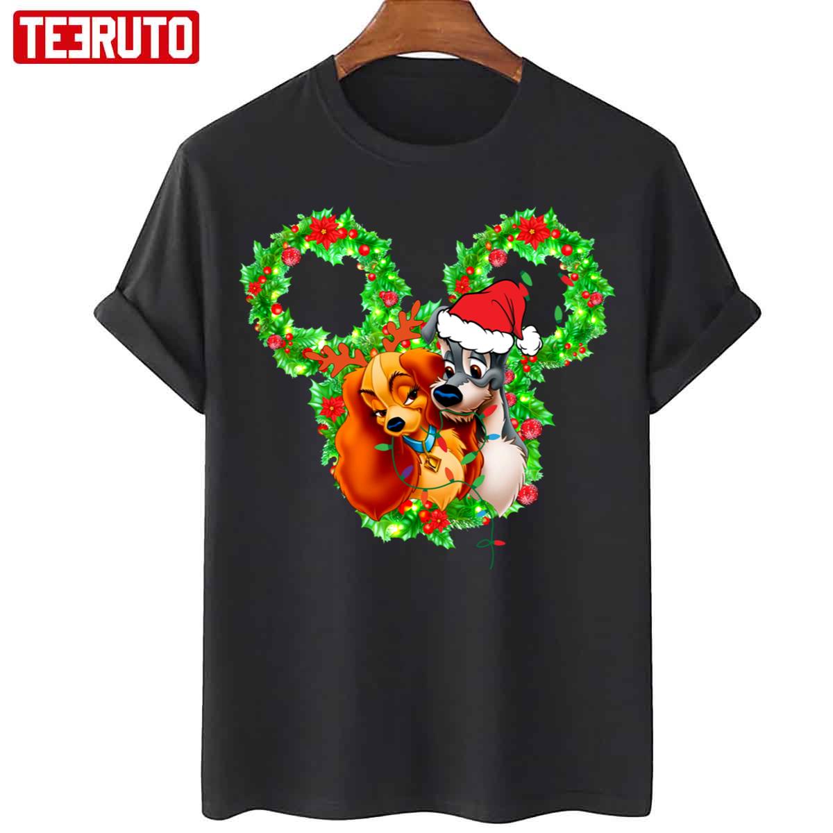 Christmas Design Lady And The Tramp Unisex T-Shirt