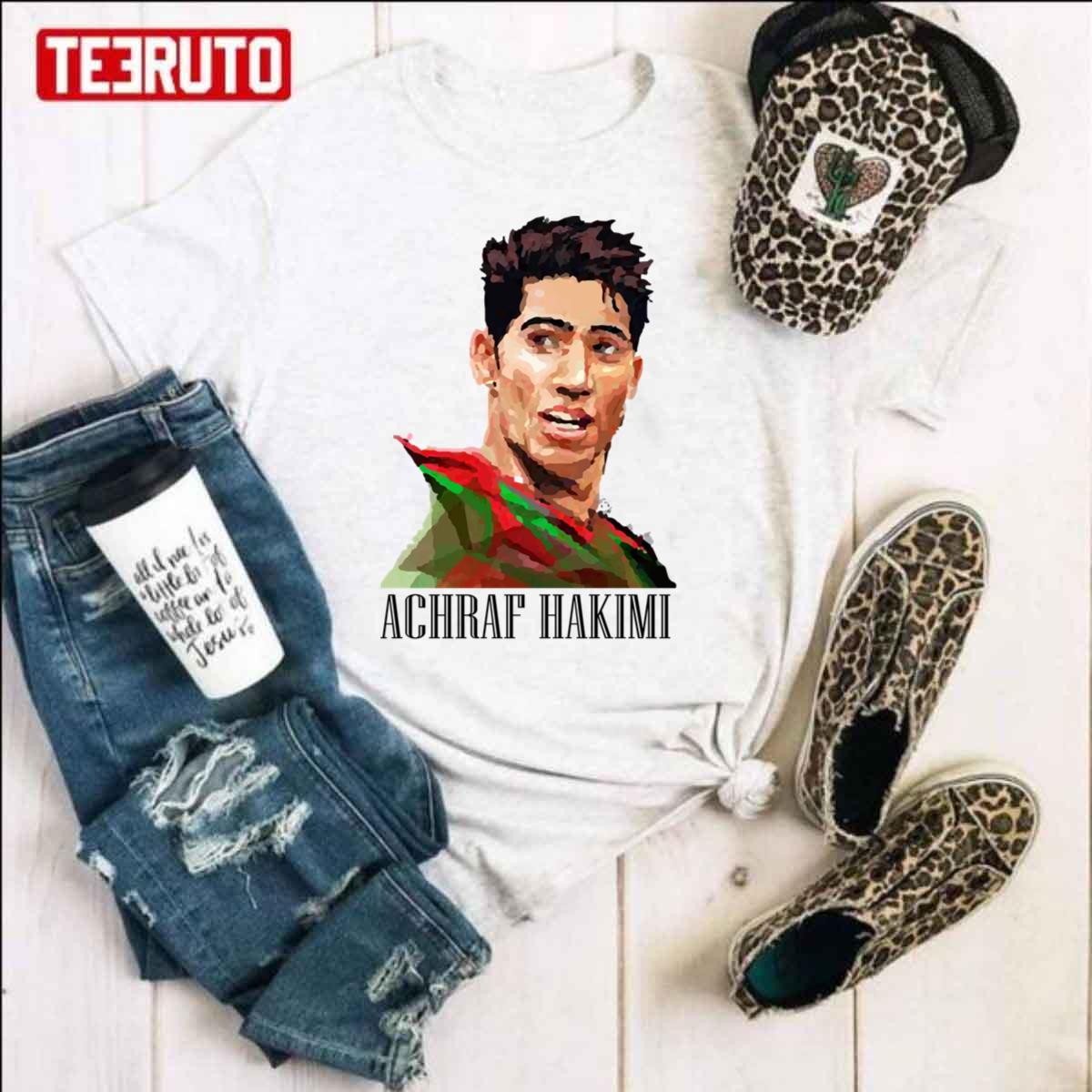 Achraf Hakimi Football Morocco World Cup 2022 Graphic T-Shirt - Ink In  Action