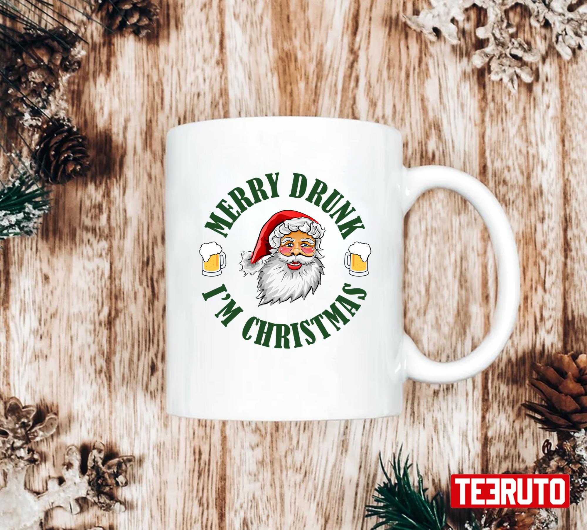 Drunk I'm Gv Merry Christmas 11 oz Ceramic - Teeruto