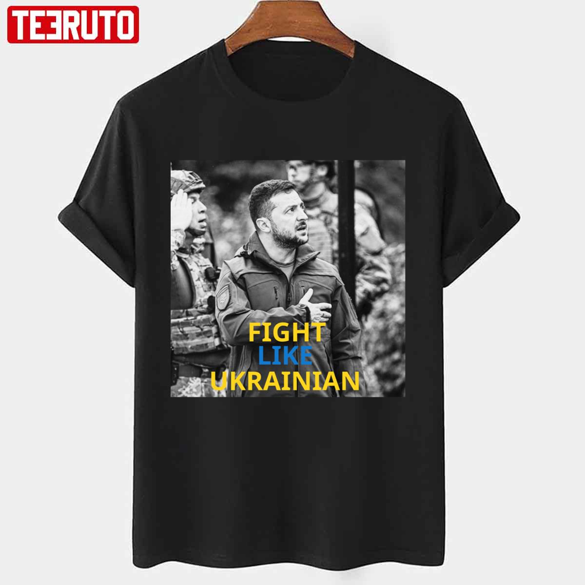 Fight Like Ukrainians Zelensky Camiseta De Hombre