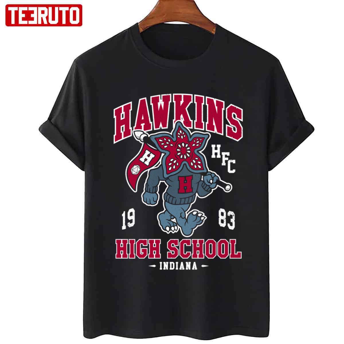 Hawkins High School Vintage Distressed Creepy Cute College