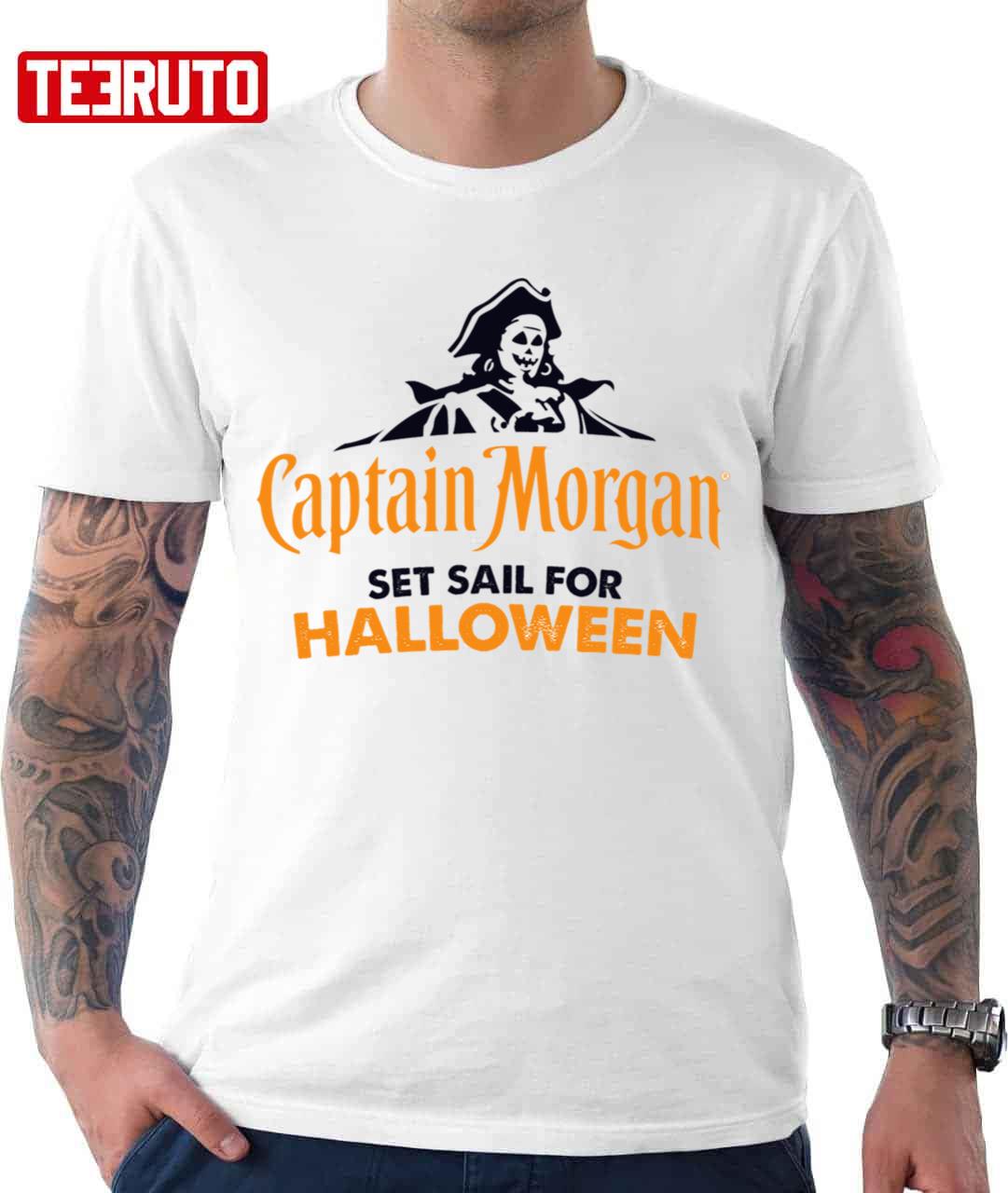 Illustration Captain Morgan Set Sail For Halloween Unisex T Shirt