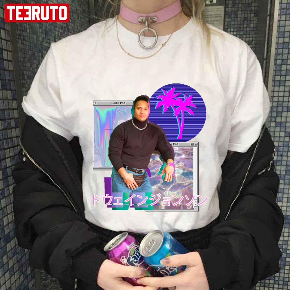 Japanese Young Dwayne Johnson Vaporwave Unisex T-Shirt