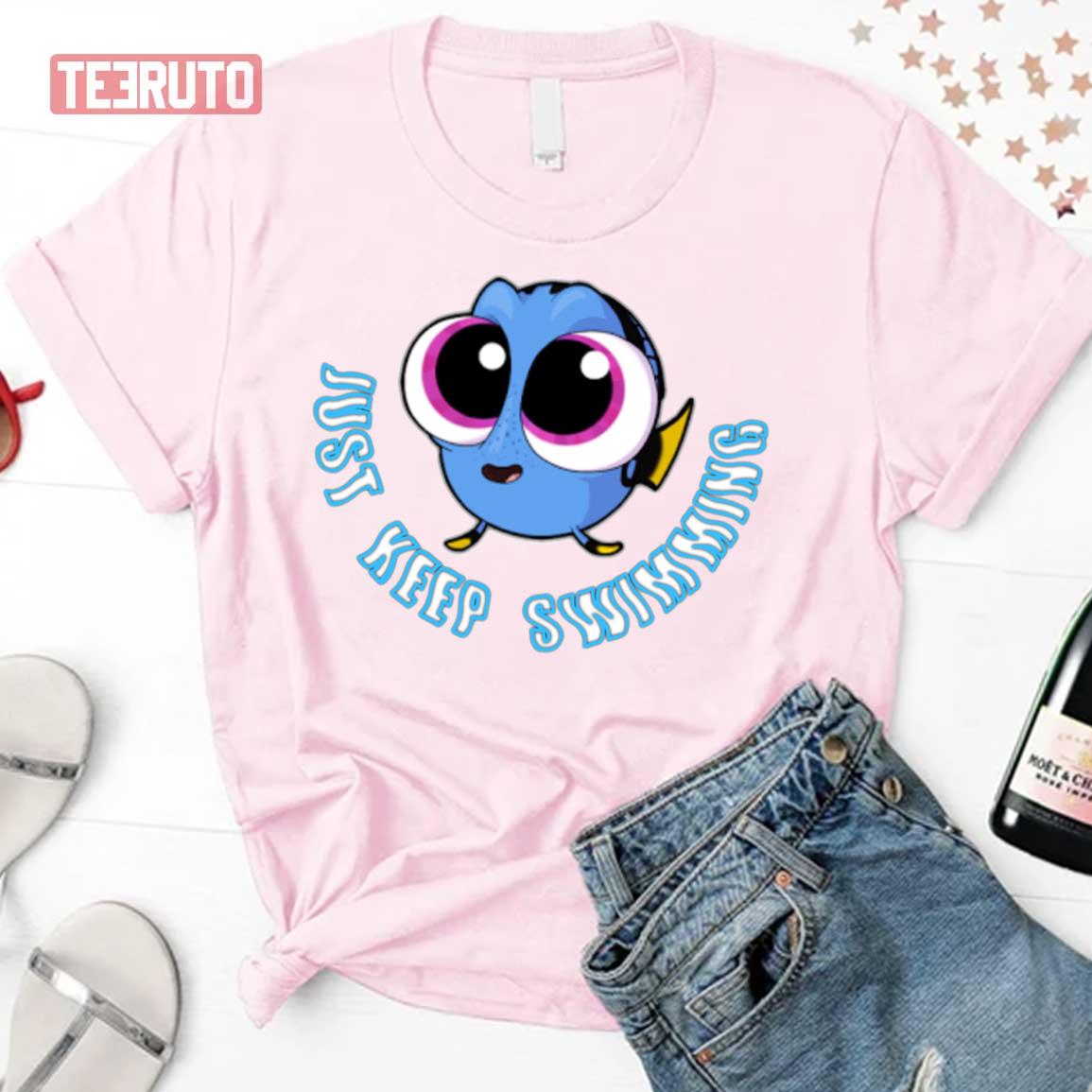 Just Keep Swimming Baby Nemo Big Eyes Unisex T-Shirt - Teeruto