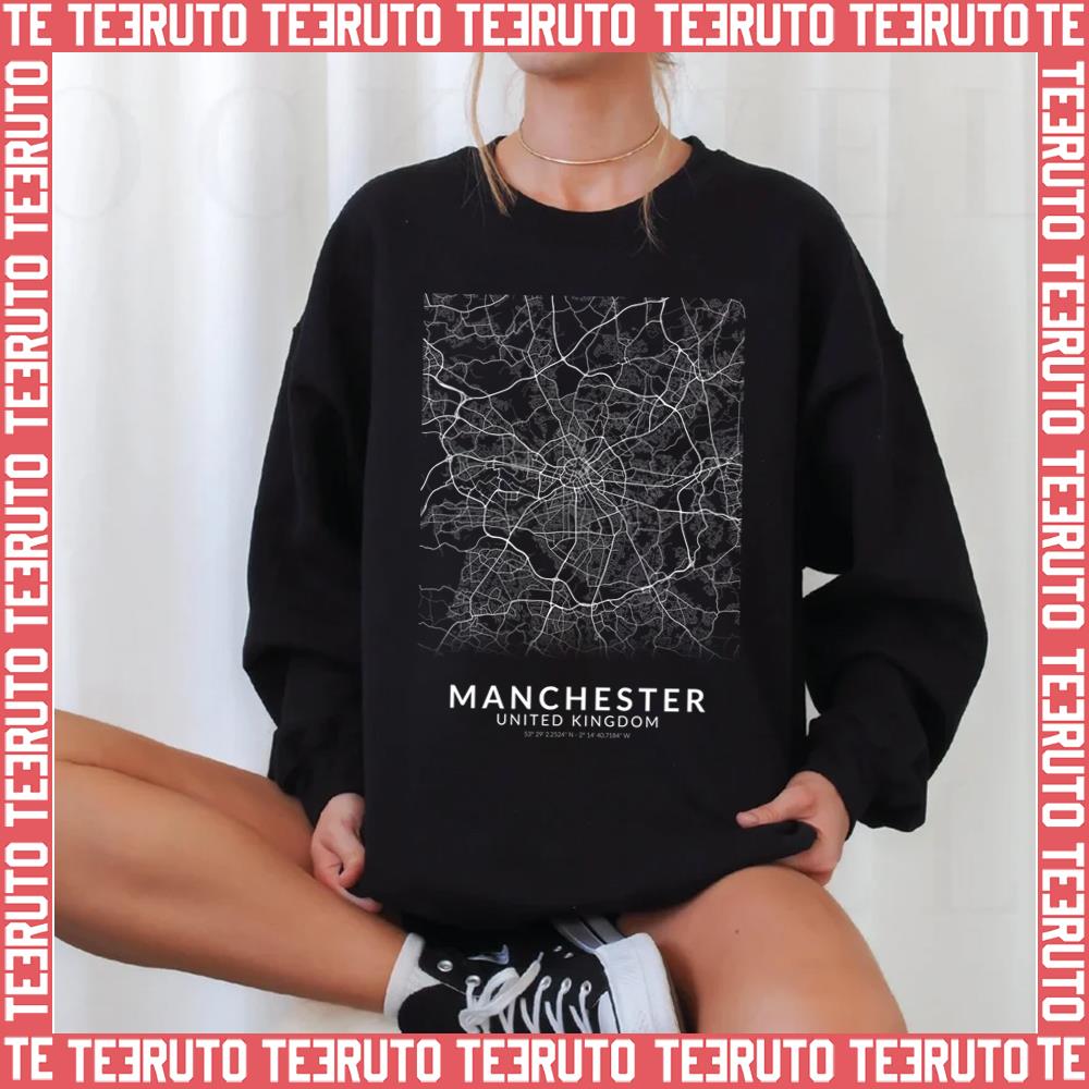 Manchester City Map United Kingdom Uk Unisex Sweatshirt