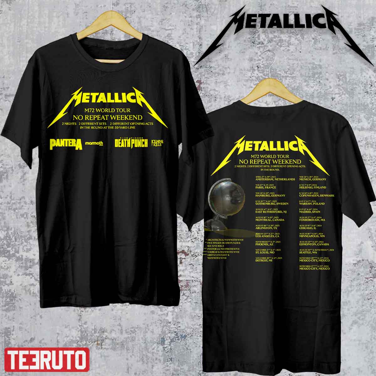 Metalica Rock Band M72 World Tour 2023-24 (Black Ver) Unisex T-Shirt