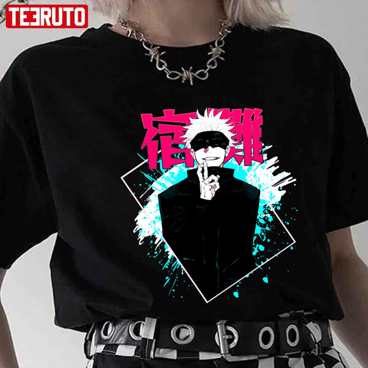 Neon Retro Gojo Satoru Jujutsu Kaisen Netflix Anime Movies Unisex T-Shirt