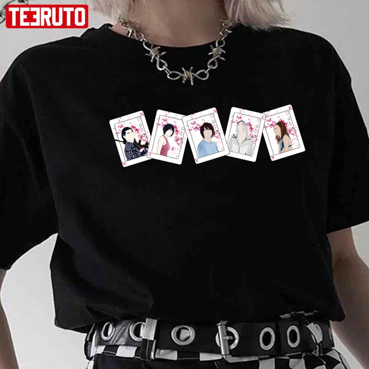 Netflix Alice In Borderland Characters Cards Fanart Unisex T-Shirt